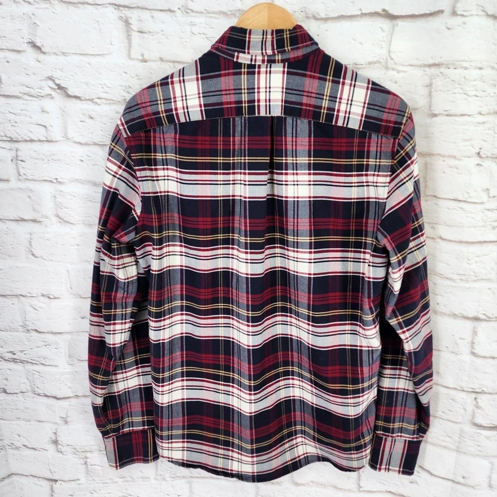 J Crew Flex Oxford Slim Plaid Shirt Men Medium Classic Academia Preppy Old Money